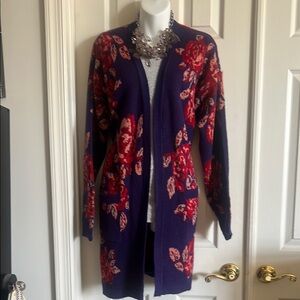 The Pioneer Woman Purple and Red Knit Cardigan Sweater